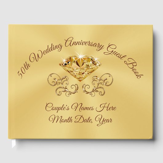 Persoonlijk 50-jarig huwelijksjubileum gastenboek (Voorkant)