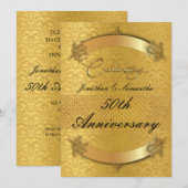 Persoonlijk 50-jarig huwelijksjubileum Goud Kaart (Voorkant / Achterkant)