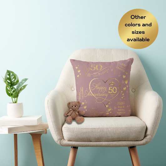 Persoonlijk 50-jarig huwelijksjubileum kussen