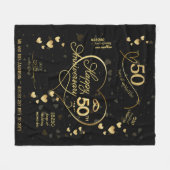 Persoonlijk 50-jarig huwelijksjubileum mijlpaal vl fleece deken (Voorkant (Horizontaal))