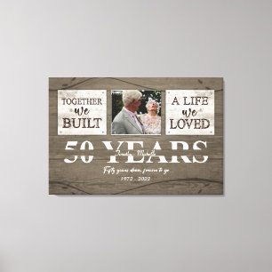Persoonlijk 50-jarig jubileumcadeau voor ouders canvas afdruk