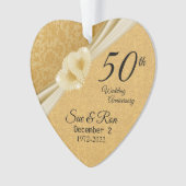 Persoonlijk - 50e gouden huwelijksjubileum kerstbo ornament (voorkant)