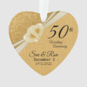Persoonlijk - 50e gouden huwelijksjubileum kerstbo ornament (achterkant)