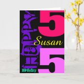 Persoonlijk 55e Wenskaart van de POP van de Geboor Kaart (Gele Bloem)