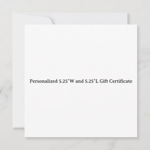 Persoonlijk 5,25″B en 5,25″L cadeaubon Kaart