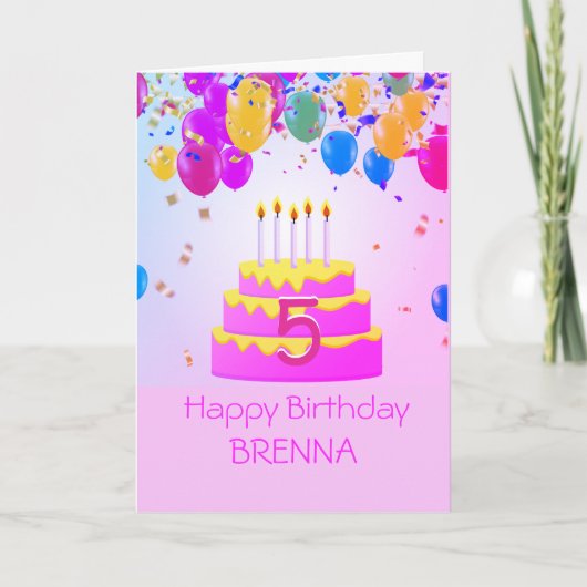Persoonlijk! 5e verjaardag Aangepaste Kaart (Voorkant)