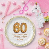 Persoonlijk 60-jarig jubileum papieren bordje (Feest)