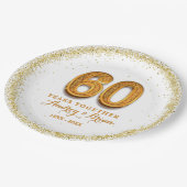 Persoonlijk 60-jarig jubileum papieren bordje (Gekanteld)