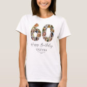 Persoonlijk 60e verjaardag Foto Collage T-shirt (Voorkant)