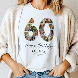 Persoonlijk 60e verjaardag Foto Collage T-shirt