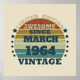 Persoonlijk 60ste verjaardagsfeestje in vintage st poster