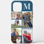 Persoonlijk 6 foto collage blauw Case-Mate iPhone case (Achterkant)