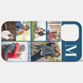Persoonlijk 6 foto collage blauw Case-Mate iPhone case (Achterkant (horizontaal))