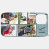 Persoonlijk 6 Foto Collage Kustblauw Hout Case-Mate iPhone Case (Achterkant (horizontaal))