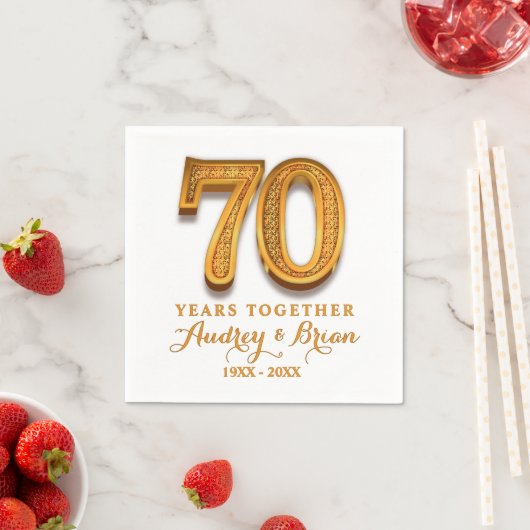 Persoonlijk 70-jarig jubileum servet (Insitu)