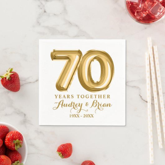 Persoonlijk 70-jarig jubileum servet (Insitu)