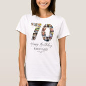Persoonlijk 70e verjaardag foto collage T-shirt (Voorkant)