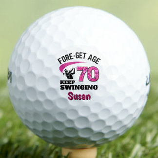 Persoonlijk 70ste vriend cadeau Roze VERgeet Leeft Golfballen