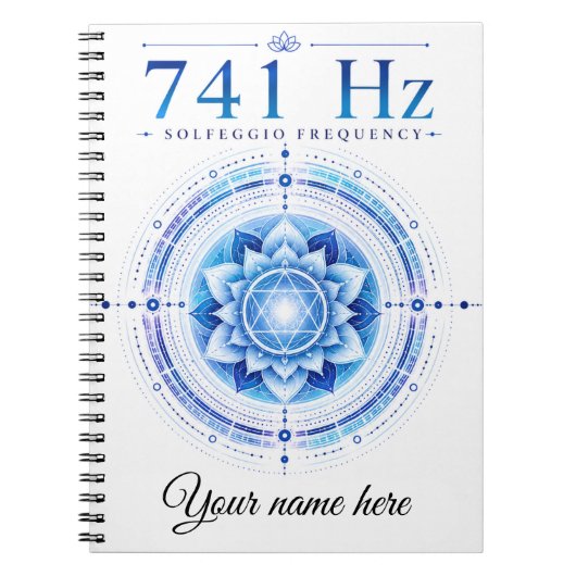 Persoonlijk 741 Hz Solfeggio Frequentie Notitieboe Notitieboek (Voorkant)