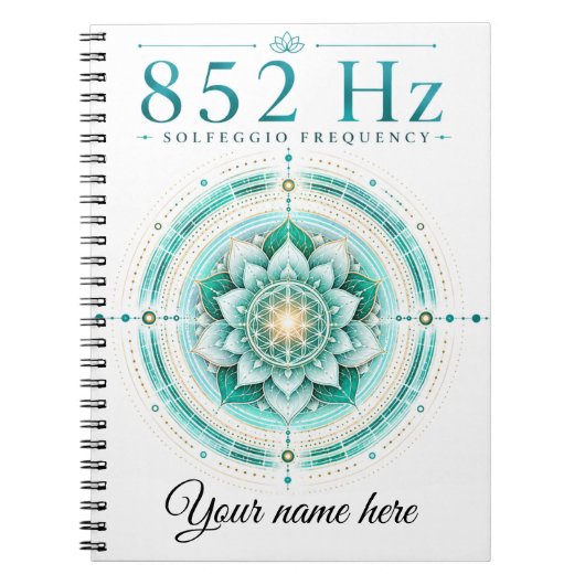 Persoonlijk 852 Hz Solfeggio Frequentie Notitieboe Notitieboek (Voorkant)