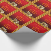 Persoonlijk 90e negentigste verjaardag rood gouden cadeaupapier (Hoek)