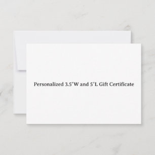 Persoonlijk 9 cm breed en 13 cm lang cadeaubon kaart