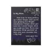 Persoonlijk aan mijn moeder liefdesbrief van zoon notitieblok (Linkerzijde)