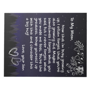 Persoonlijk aan mijn moeder liefdesbrief van zoon notitieblok