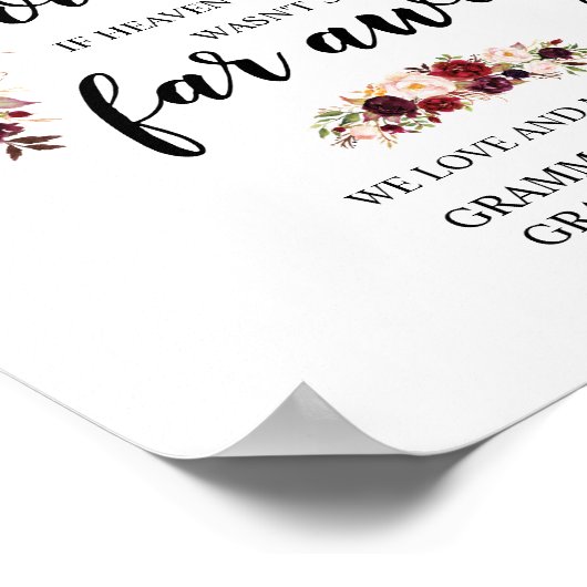 Persoonlijk Aandenken Aan Verloren Liefde Herdenki Poster (Hoek)