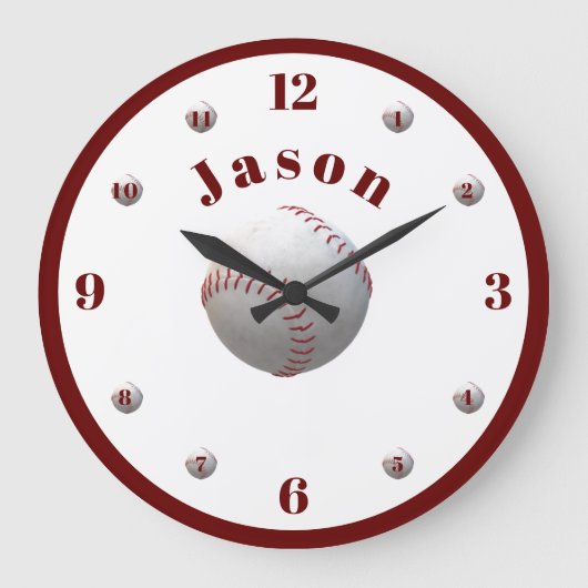 Persoonlijk aangenomen Baseball Grote Klok (Voorkant)