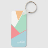 Persoonlijk aangepast chic geometrisch kunstpatroo sleutelhanger (Achterkant)