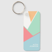Persoonlijk aangepast chic geometrisch kunstpatroo sleutelhanger (Voorkant)