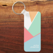 Persoonlijk aangepast chic geometrisch kunstpatroo sleutelhanger (Voorkant)