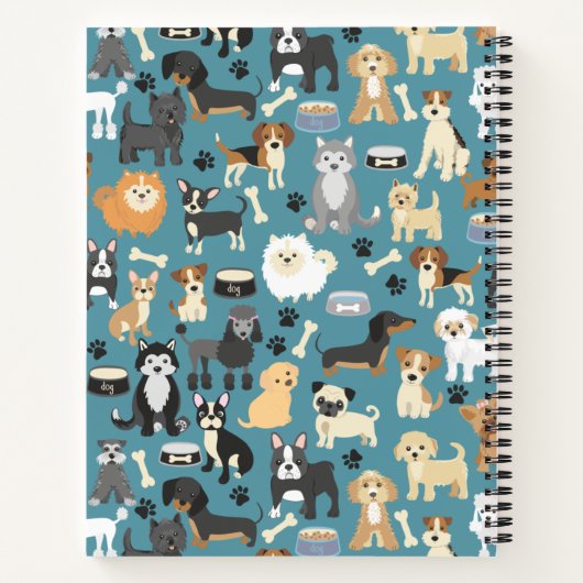 Persoonlijk Aangepast Cute Little Puppy Dog Huisdi Notitieboek (Achterkant)