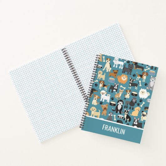 Persoonlijk Aangepast Cute Little Puppy Dog Pet Pa Notitieboek (Binnen)