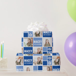 Persoonlijk aangepast foto-verjaardagscadeau cadeaupapier