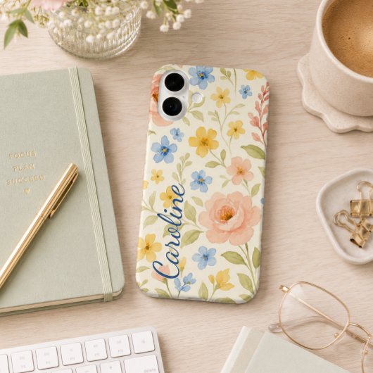 Persoonlijk aangepast leuk klassiek bloemmotief Case-Mate iPhone case