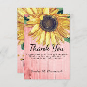 Persoonlijk Aangepast Rustiek Chic Zonnebloem Schu Bedankkaart (Voorkant / Achterkant)