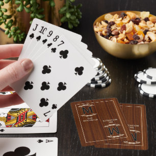 Persoonlijk aangepast rustiek houtnerfpatroon pokerkaarten