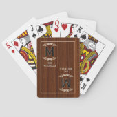 Persoonlijk aangepast rustiek houtnerfpatroon pokerkaarten (Achterkant)