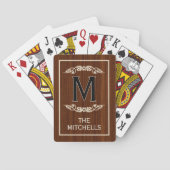 Persoonlijk aangepast rustiek houtnerfpatroon pokerkaarten (Achterkant)