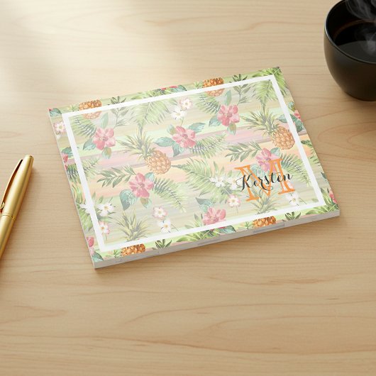 Persoonlijk aangepast tropisch fruit bloemenpatroo post-it® notes