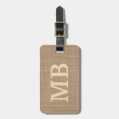 Persoonlijk aangepaste beige taupe bruin bagagelabel (Voorkant verticaal)