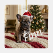 Persoonlijk aangepaste chic foto keramische kerstb keramisch ornament (Achterkant)
