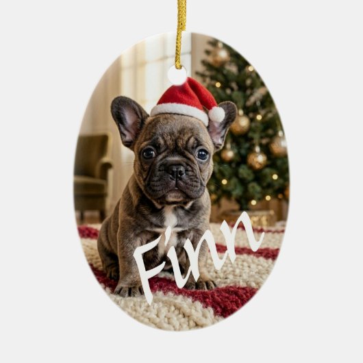 Persoonlijk aangepaste chic foto keramische kerstb keramisch ornament (Voorkant)