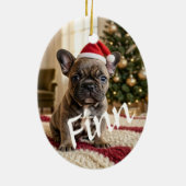 Persoonlijk aangepaste chic foto keramische kerstb keramisch ornament (Achterkant)