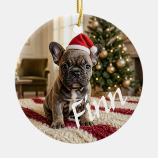 Persoonlijk aangepaste chic foto keramische kerstb keramisch ornament
