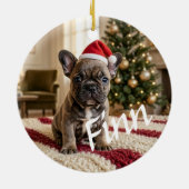 Persoonlijk aangepaste chic foto keramische kerstb keramisch ornament (Achterkant)