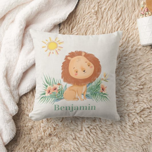 Persoonlijk Aangepaste Lieve Leeuw In Jungle Kussen (Deken)