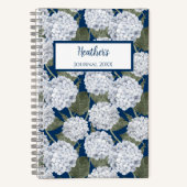 Persoonlijk aantekenboek met hydrangeabloemen notitieboek (Voorkant)